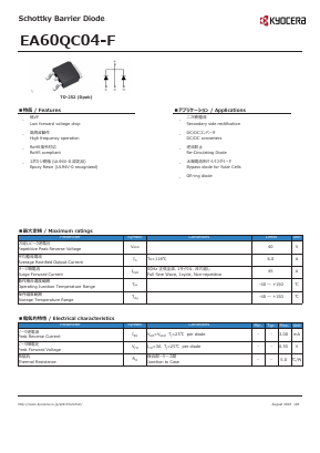 EA60QC04-F Datasheet PDF Kyocera Kinseki Corpotation