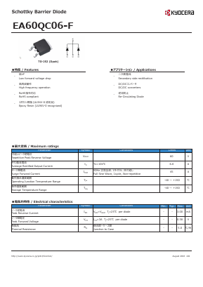 EA60QC06-F Datasheet PDF Kyocera Kinseki Corpotation