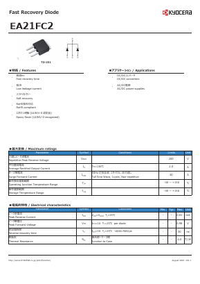 EA21FC2 Datasheet PDF Kyocera Kinseki Corpotation