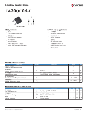 EA20QC04-F Datasheet PDF Kyocera Kinseki Corpotation