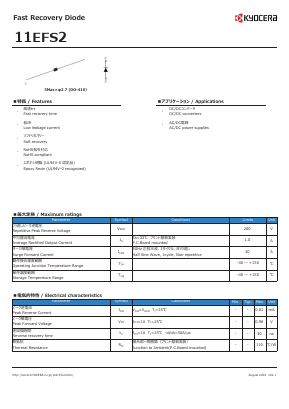 11EFS2 Datasheet PDF Kyocera Kinseki Corpotation