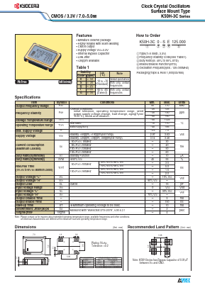 K50-3CF-SE Datasheet PDF Kyocera Kinseki Corpotation