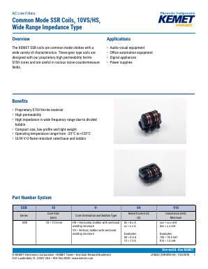 SSR10V-04910 Datasheet PDF KEMET