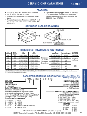 C0805C393J5VAC Datasheet PDF KEMET