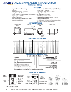 T520X157M006T Datasheet PDF KEMET