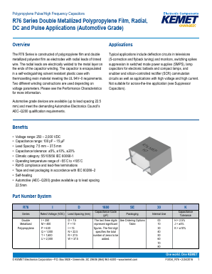 R76PW4100(1)30(2) Datasheet PDF KEMET