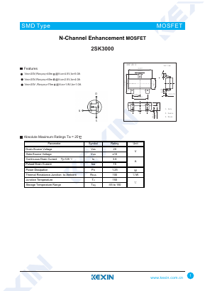 2SK3000 Datasheet PDF KEXIN Industrial