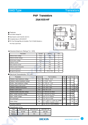 2SA1035-HF Datasheet PDF KEXIN Industrial