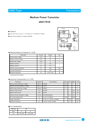 2SD1781K Datasheet PDF KEXIN Industrial