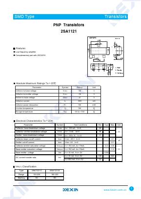 2SA1121-D Datasheet PDF KEXIN Industrial
