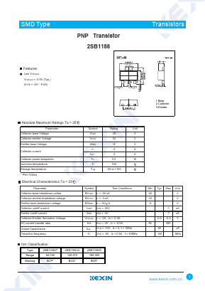 2SB1188-P Datasheet PDF KEXIN Industrial