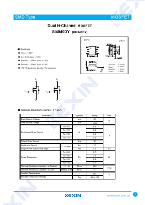 KI4946DY Datasheet PDF KEXIN Industrial