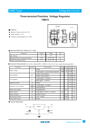 78M15 Datasheet PDF KEXIN Industrial