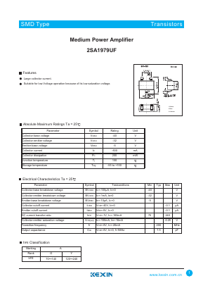 2SA1979UF Datasheet PDF KEXIN Industrial