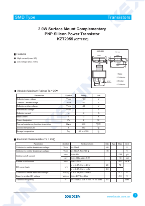 CZT2955 Datasheet PDF KEXIN Industrial