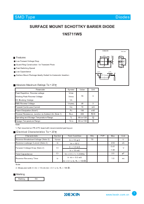 1N5711WS Datasheet PDF KEXIN Industrial