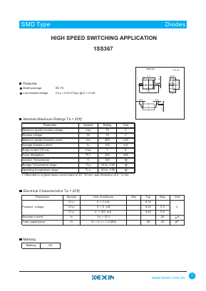 1SS367 Datasheet PDF KEXIN Industrial