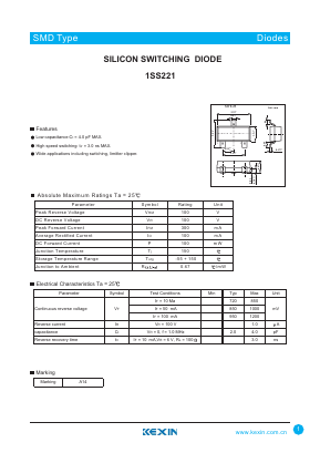 1SS221 Datasheet PDF KEXIN Industrial