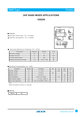 1SS295 Datasheet PDF KEXIN Industrial