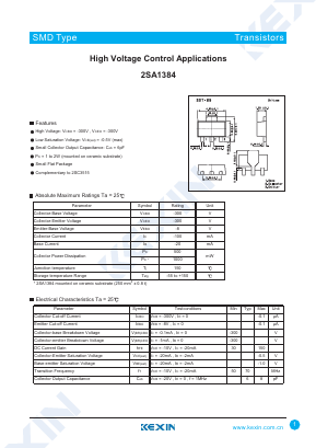 2SA1384 Datasheet PDF KEXIN Industrial