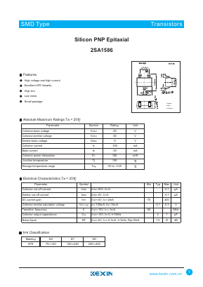 A1586 Datasheet PDF KEXIN Industrial