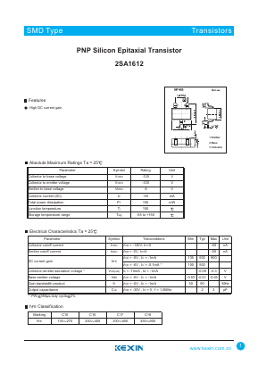 2SA1612 Datasheet PDF KEXIN Industrial