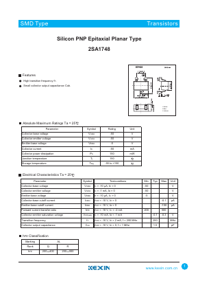 2SA1748 Datasheet PDF KEXIN Industrial