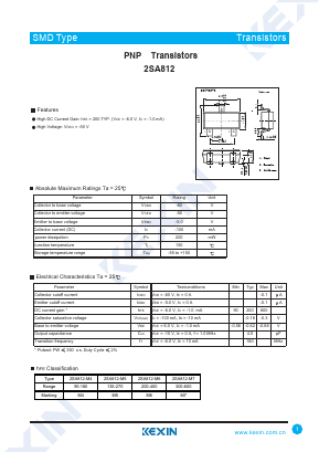 2SA812-M7 Datasheet PDF KEXIN Industrial