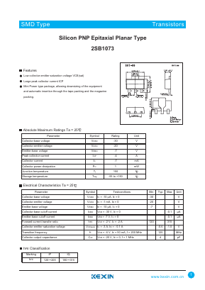 2SB1073 Datasheet PDF KEXIN Industrial