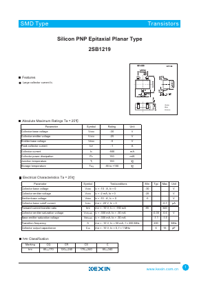 B1219 Datasheet PDF KEXIN Industrial