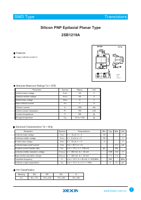 2SB1219A Datasheet PDF KEXIN Industrial