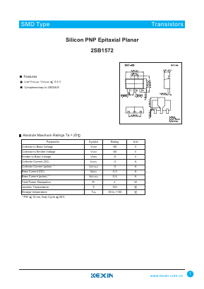 2SB1572 Datasheet PDF KEXIN Industrial
