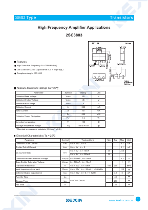 2SC3803 Datasheet PDF KEXIN Industrial