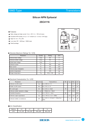 2SC4116 Datasheet PDF KEXIN Industrial