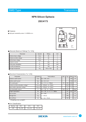 2SC4173 Datasheet PDF KEXIN Industrial