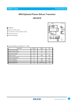 2SC4519 Datasheet PDF KEXIN Industrial