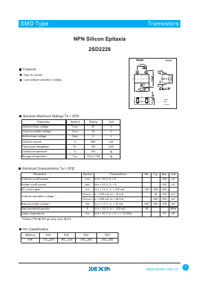 2SD2228 Datasheet PDF KEXIN Industrial