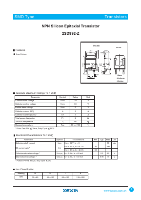 2SD992-Z Datasheet PDF KEXIN Industrial