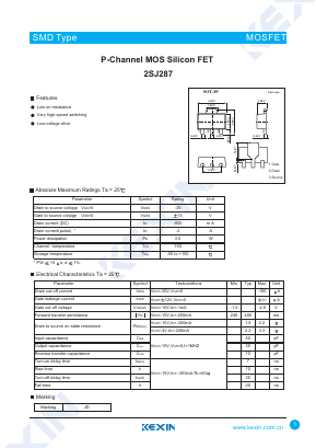 2SJ287 Datasheet PDF KEXIN Industrial