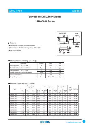 1SMA5926B Datasheet PDF KEXIN Industrial