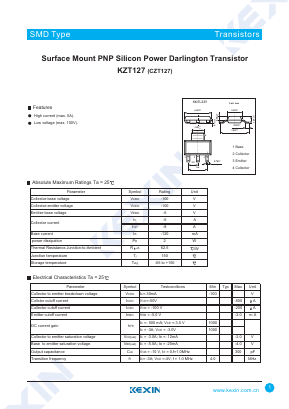 KZT127 Datasheet PDF KEXIN Industrial