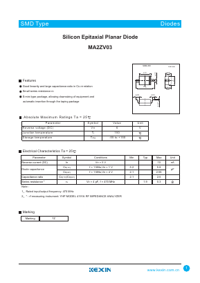 MA2ZV03 Datasheet PDF KEXIN Industrial