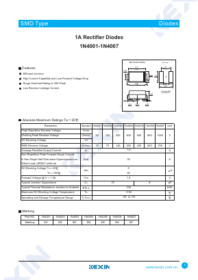 1N4001 Datasheet PDF KEXIN Industrial
