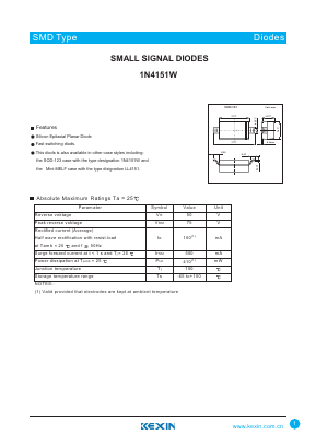 1N4151W Datasheet PDF KEXIN Industrial