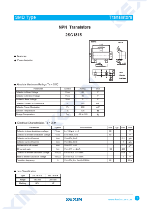 2SC1815 Datasheet PDF KEXIN Industrial