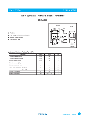 2SC4027S Datasheet PDF KEXIN Industrial