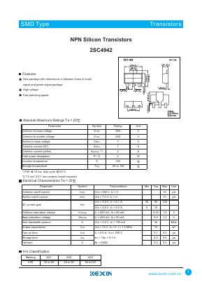 2SC4942 Datasheet PDF KEXIN Industrial