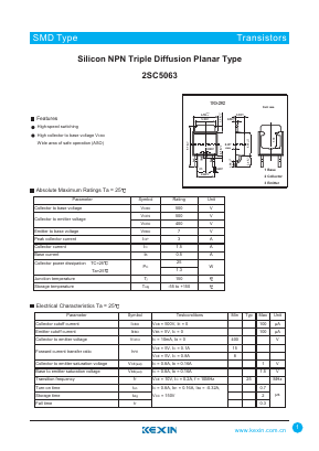 2SC5063 Datasheet PDF KEXIN Industrial