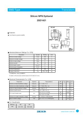 2SD1421 Datasheet PDF KEXIN Industrial