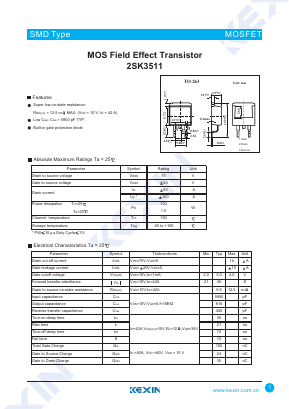 K3511 Datasheet PDF KEXIN Industrial